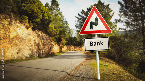 Obraz na plátně Street Sign to Bank