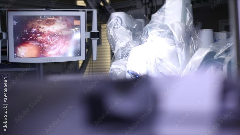 Medical robot. Robotic Surgery. Medical operation involving robot. Robotic Surgery with the da Vinci Surgical System. Medical robot. Robotic Surgery. Medical operation involving robot. Robotic Surgery with the da Vinci Surgical System.