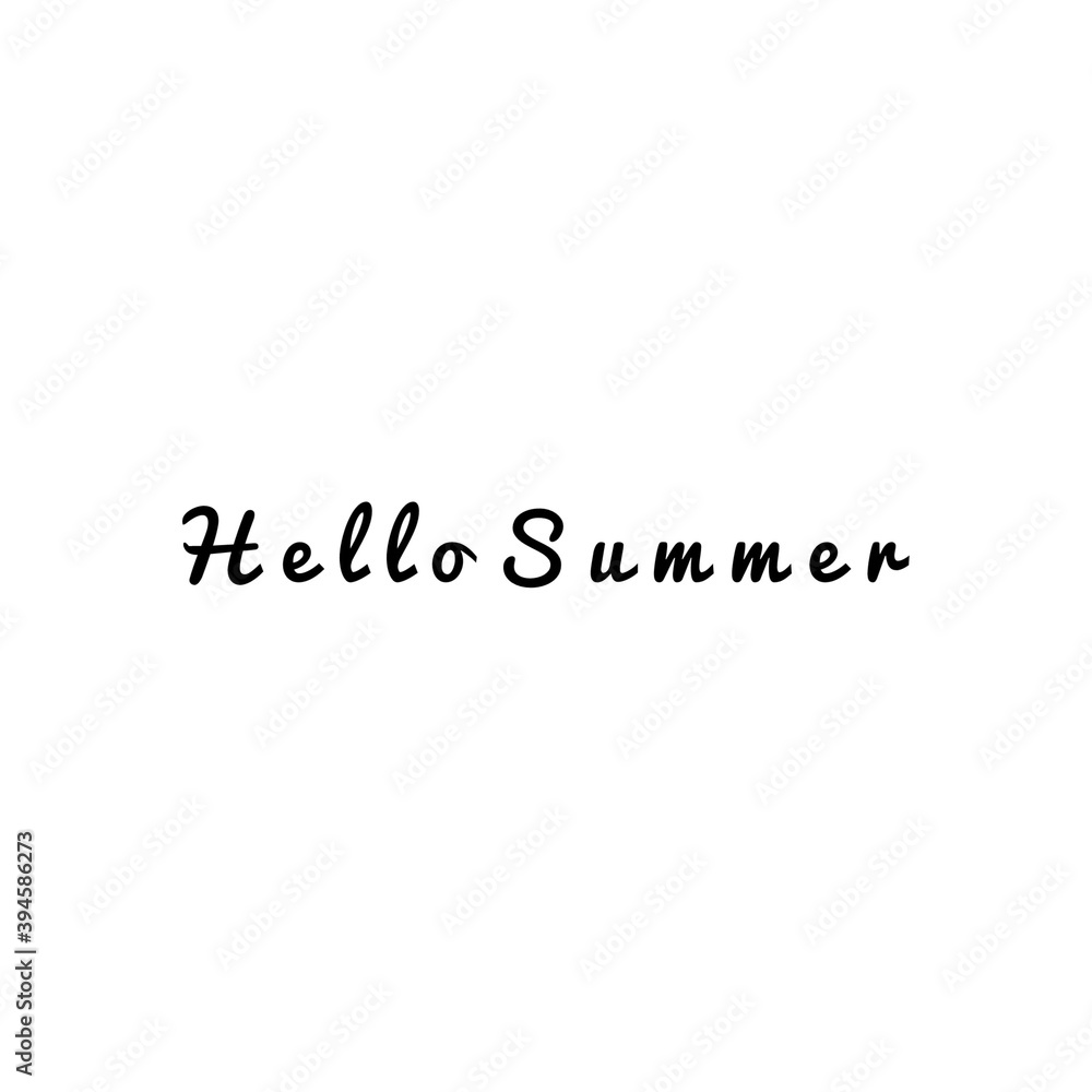 ''Hello summer'' Lettering