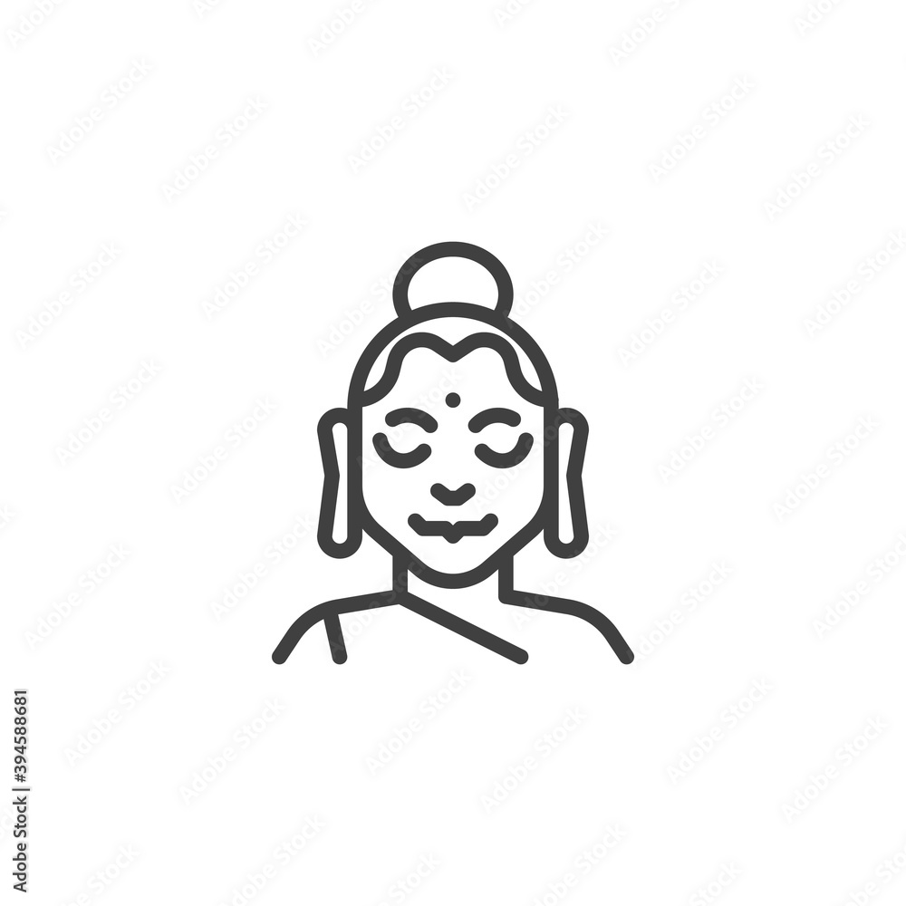 Indian woman line icon. linear style sign for mobile concept and web design. Traditional Indian woman outline vector icon. Symbol, logo illustration. Vector graphics Indian woman line icon. linear style sign for mobile concept and web design. Traditional Indian woman outline vector icon. Symbol, logo illustration. Vector graphics