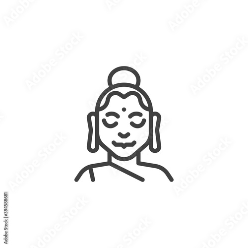 Indian woman line icon. linear style sign for mobile concept and web design. Traditional Indian woman outline vector icon. Symbol  logo illustration. Vector graphics