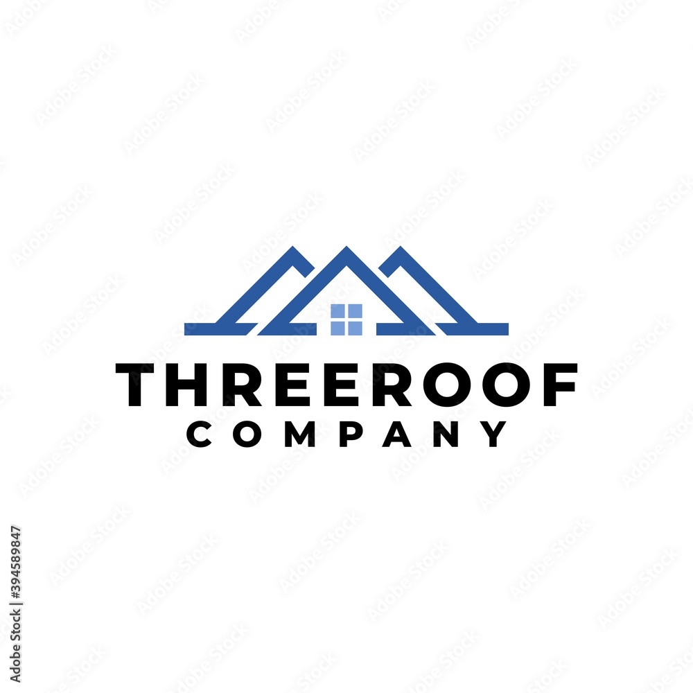 three house logo for real estate company. three house logo for real estate company.