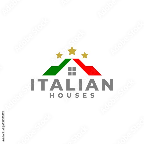 italian houses logo vector template. italy themed illustration.