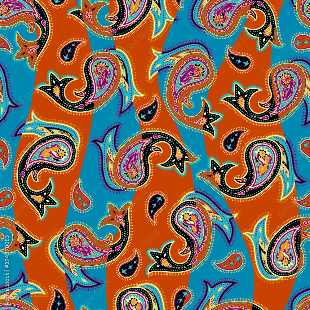 Paisley pattern. Seamless pattern in indian style. Texture of fabric. Vector image. Paisley pattern. Seamless pattern in indian style. Texture of fabric. Vector image.