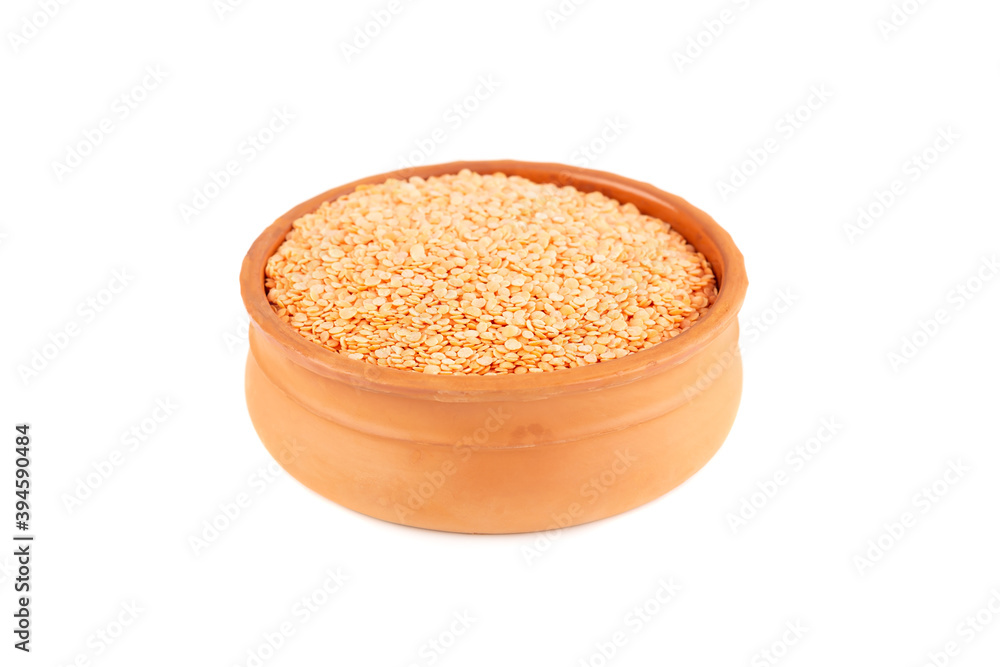 Lentils in the bowl