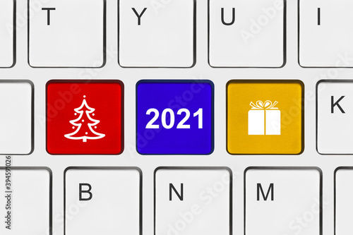 Computer keyboard with New Year keys