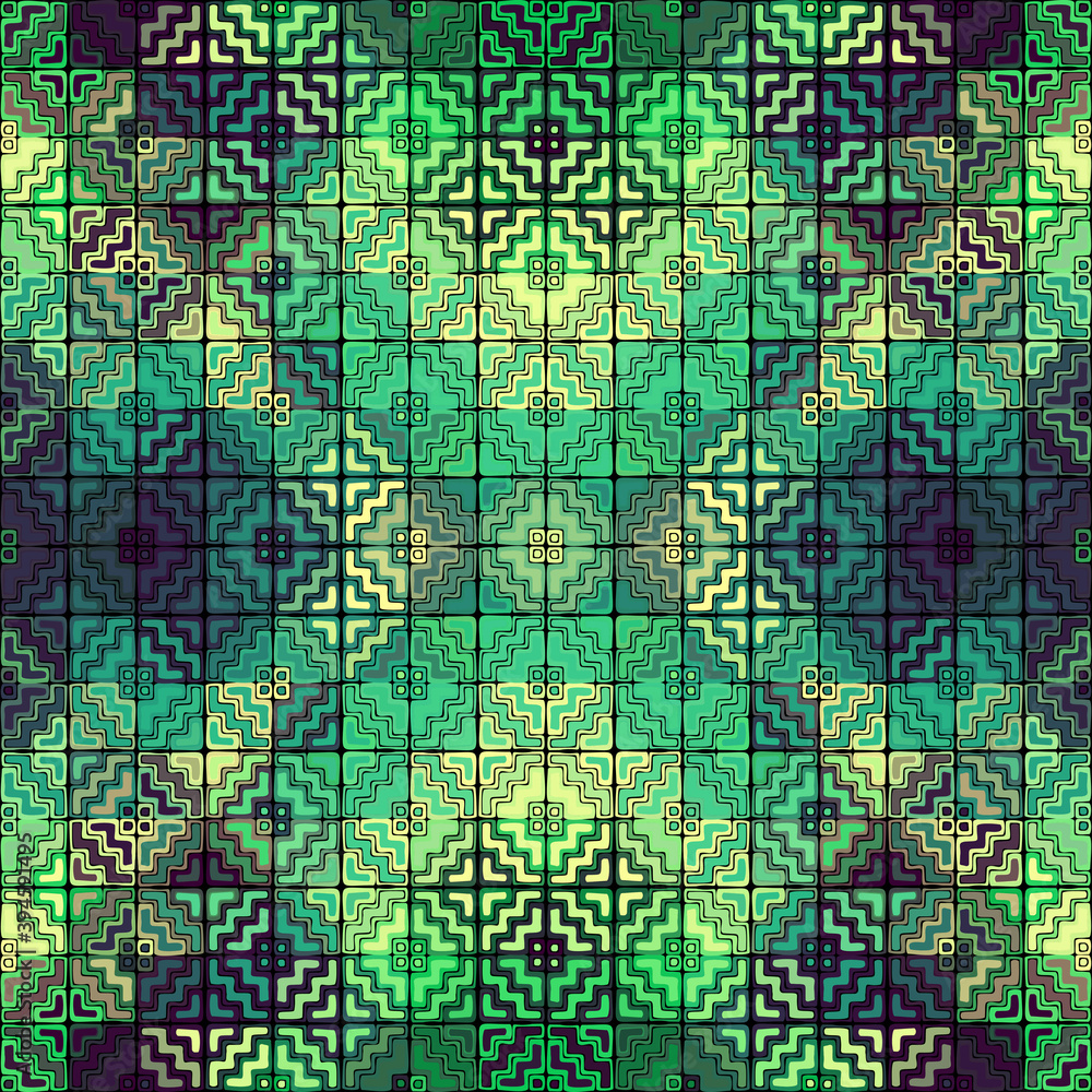 Seamless background pattern. Abstract ethnic tribal pattern in low poly style. Vector image