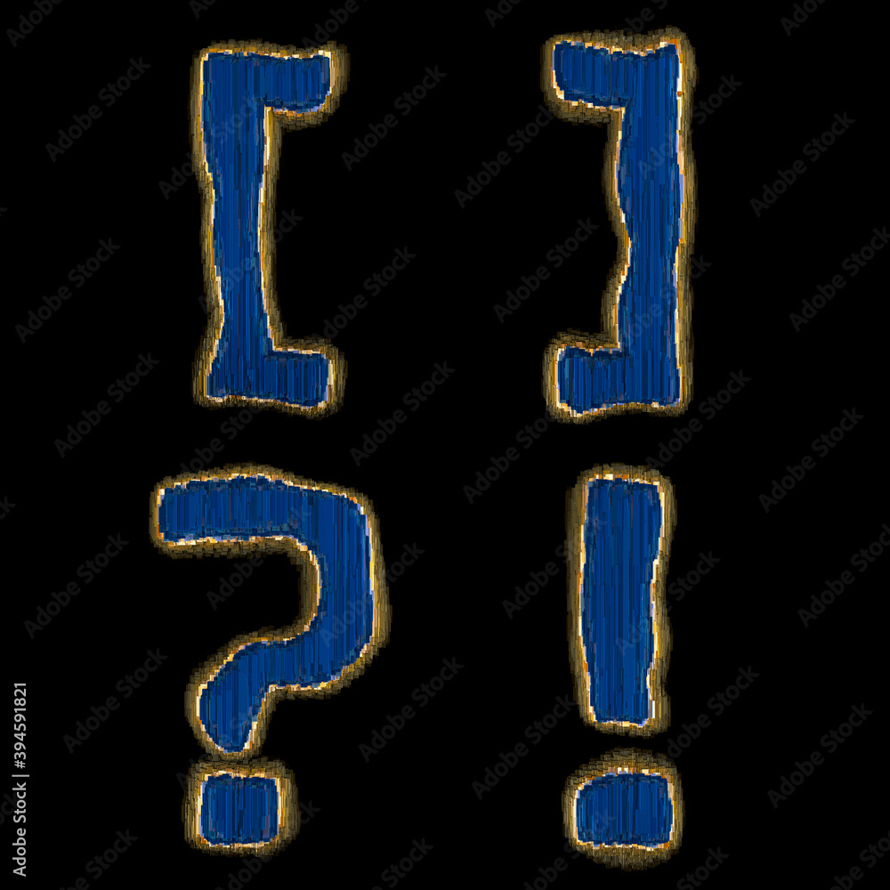 Set of symbols square brackets, question mark, exclamation made of