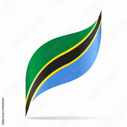 Tanzanian flag wavy abstract background. Vector illustration.
