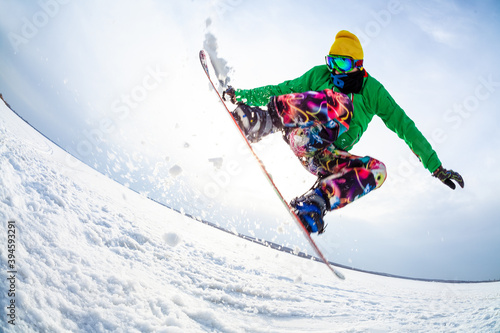 snowboarder on ski resort