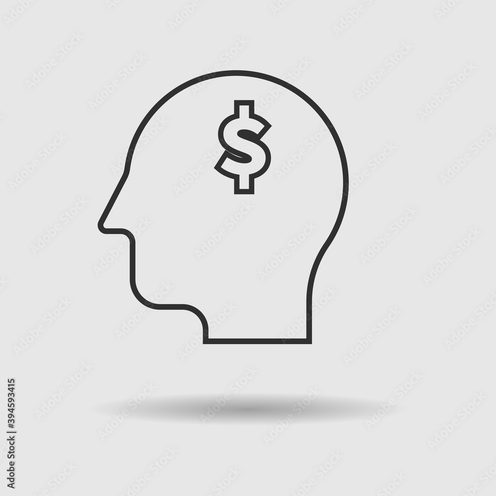 Human with dollar icon isolated on white background. Vector illustration. Human with dollar icon isolated on white background. Vector illustration.