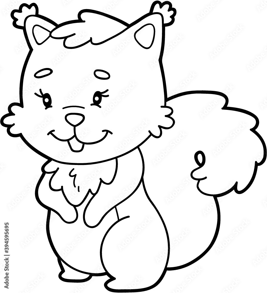 Naklejka premium Vector illustration coloring page with cartoon animal for children, coloring and scrap book, printable