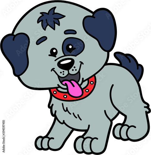 Vector illustration of cute cartoon dog character for children and scrap book