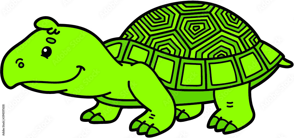 Fototapeta premium Vector illustration of adorable turtle
