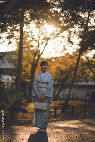 南禅寺紅葉、京都ミス着物モデル、ポートレート、日本伝統、和風美人