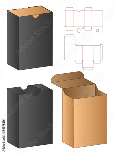 Box packaging die cut template design. 3d mock-up