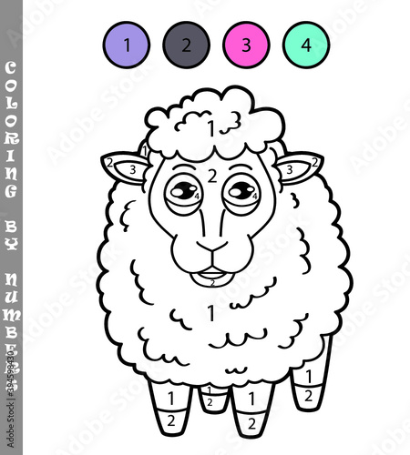 Vector illustration of coloring game with cartoon character for kids coloring book