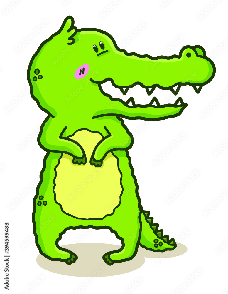Fototapeta premium Vector illustration of funny doodle crocodile
