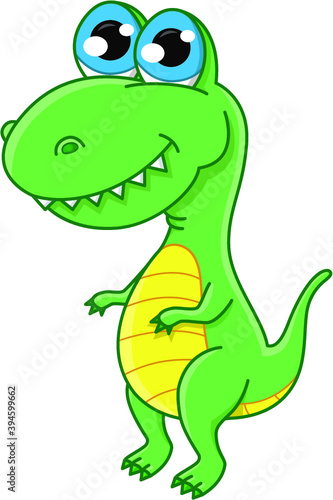 Vector illustration of cute cartoon dinosaur