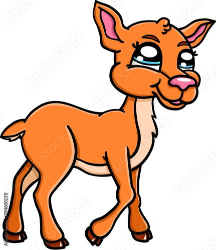 Vector illustration of a beautiful cartoon deer