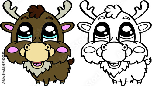 vector illustration of cute deer