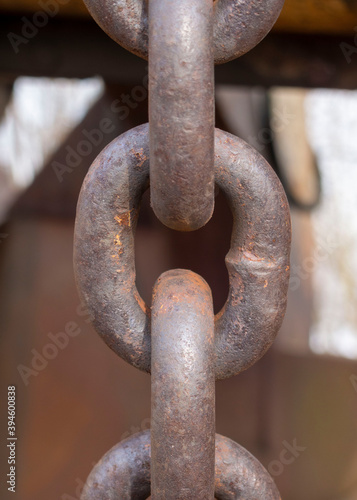 old rusty chain link macro