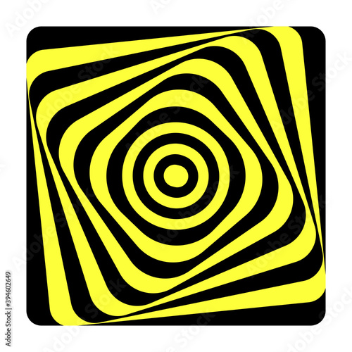 Abstract design element. Illusion of 3D whirl movement.