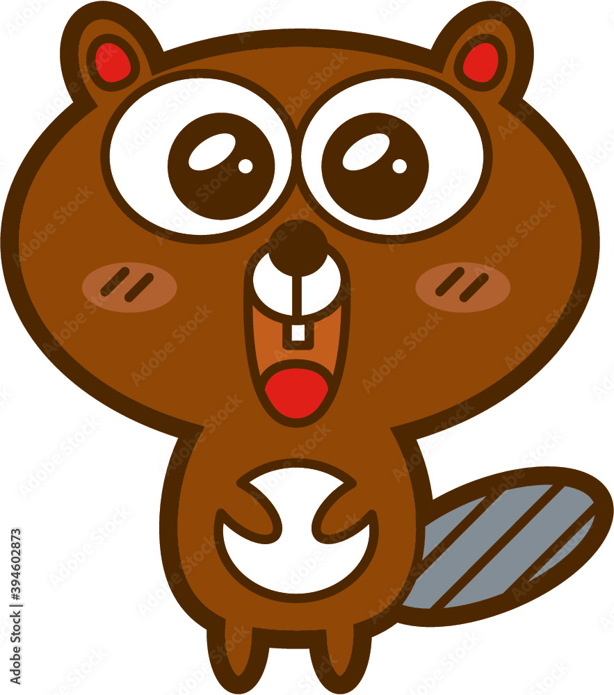 Vector illustration of adorable friendly beaver Vector illustration of adorable friendly beaver