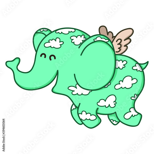Vector illustration of adorable cartoon elephant