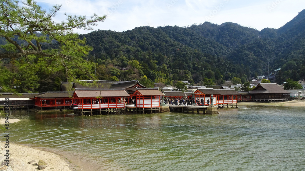 Fototapeta premium 水上に建つように見える厳島神社【世界文化遺産】/宮島(広島県廿日市市)