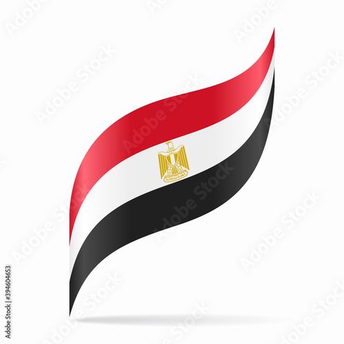 Egyptian flag wavy abstract background. Vector illustration.