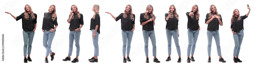 © ASDF - photo collage of a modern young woman with a smartphone © ASDF - photo collage of a modern young woman with a smartphone