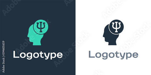 Logotype Psychology icon isolated on white background. Psi symbol. Mental health concept, psychoanalysis analysis and psychotherapy. Logo design template element. Vector.
