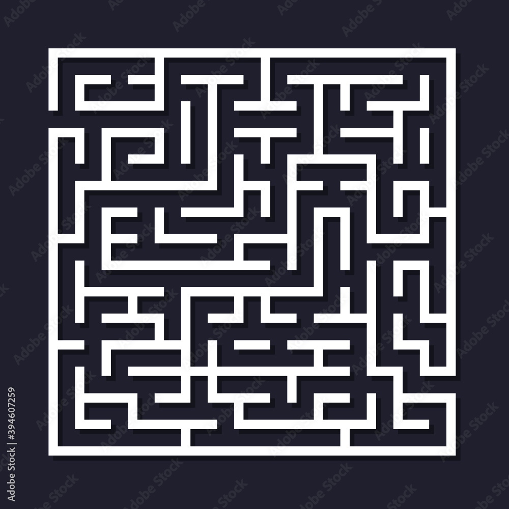 Vector illustration of simple labyrinth with some wrong ways and one exit Vector illustration of simple labyrinth with some wrong ways and one exit