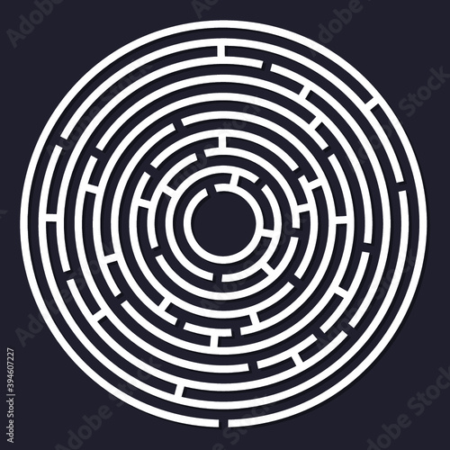 Vector illustration of round labyrinth with some wrong ways
