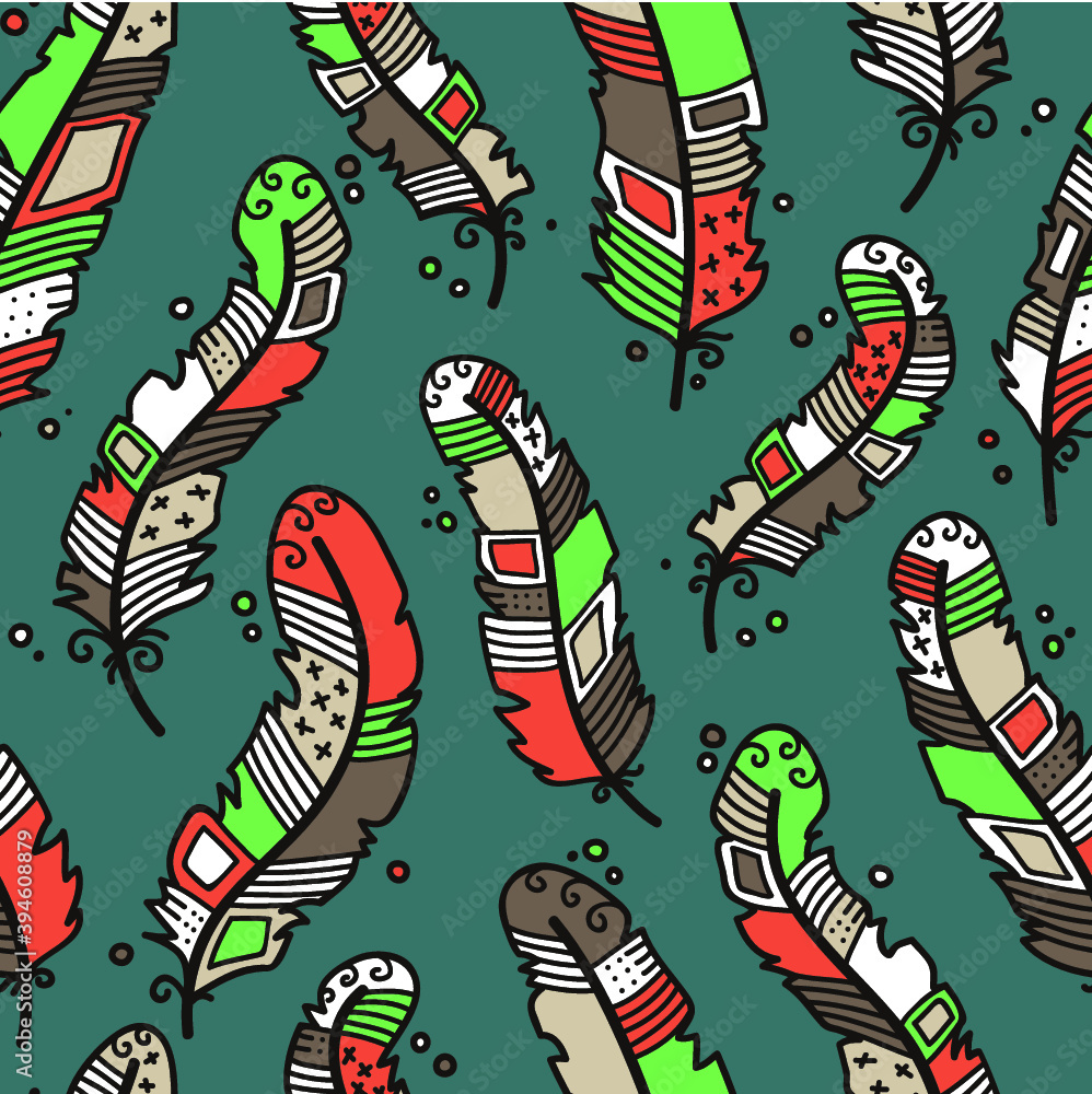 abstract feather pattern. Vector hand drawn seamless patterns with feathers abstract feather pattern. Vector hand drawn seamless patterns with feathers