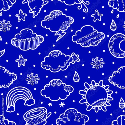 Delicate seamless pattern with weather symbols © boyusya