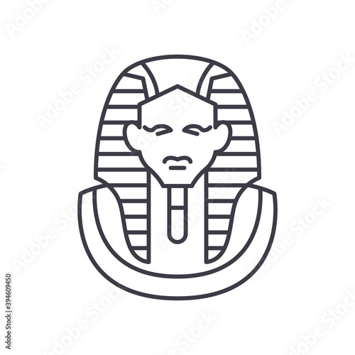 Pharaon icon, linear isolated illustration, thin line vector, web design sign, outline concept symbol with editable stroke on white background.