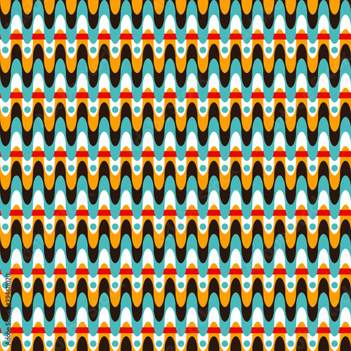 Vector seamless retro geometric pattern with ethnicity motif