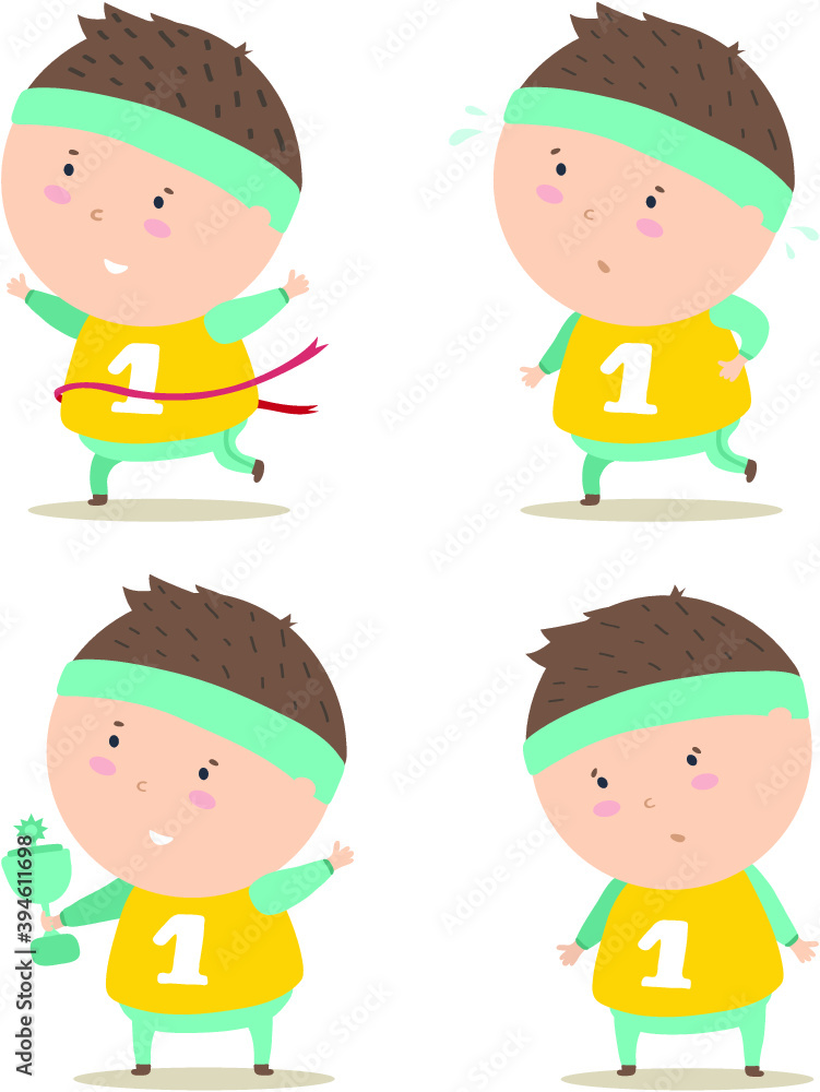 Vector illustration set of cute cartoon boy characters Vector illustration set of cute cartoon boy characters