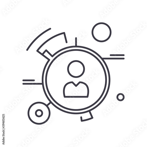Personal features icon, linear isolated illustration, thin line vector, web design sign, outline concept symbol with editable stroke on white background.
