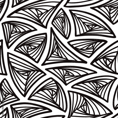 Vector seamless pattern with hand drawn tangle figures