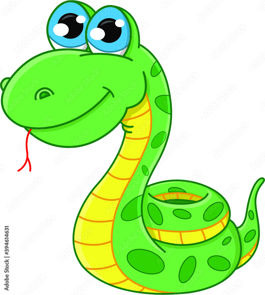 Fototapeta premium Vector cartoon snake