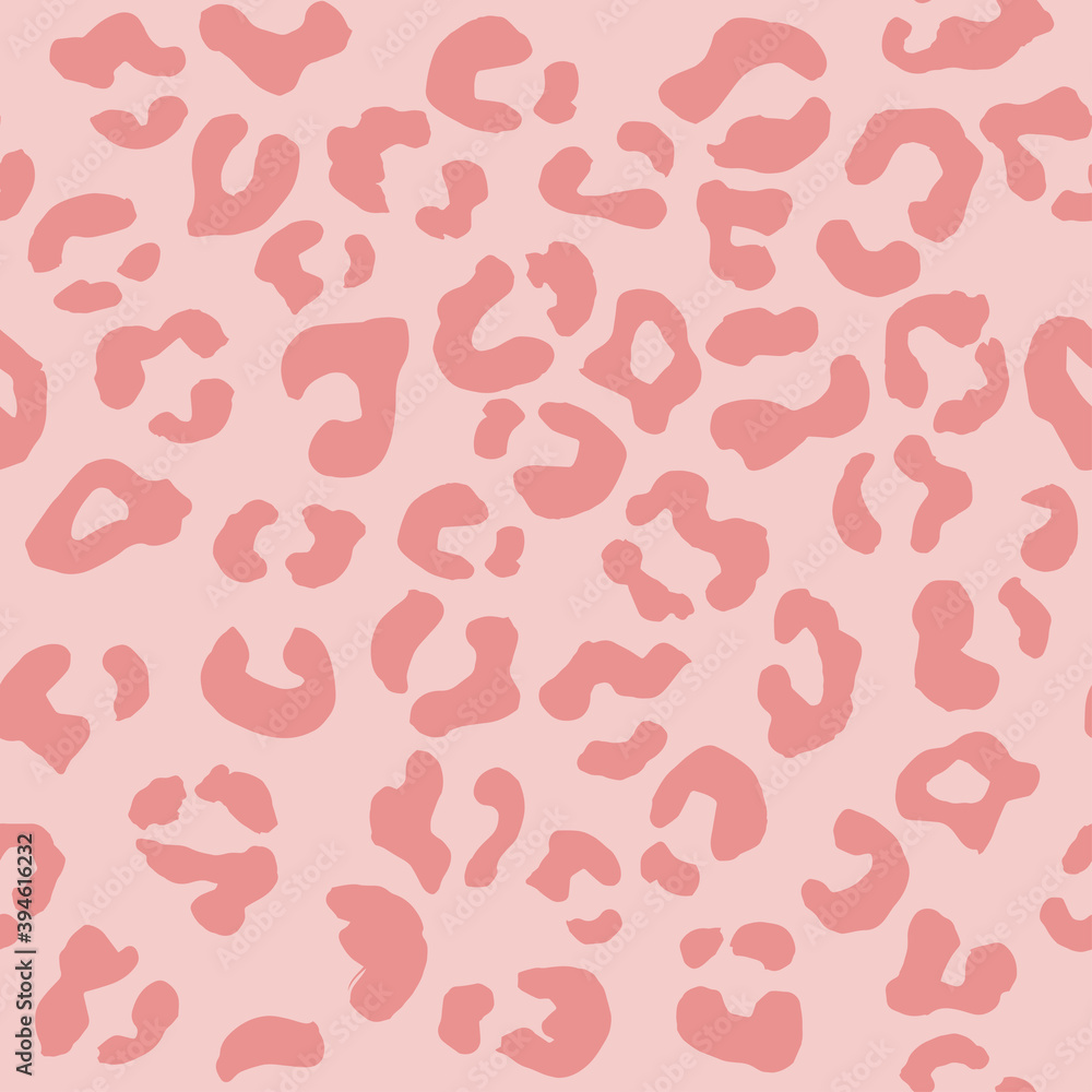 Leopard seamless pattern. Vector animal print. Pink spots on a light pink background. Jaguar, leopard, cheetah, panther fur. Leopard skin imitation can be painted on clothes, paper or fabric. Leopard seamless pattern. Vector animal print. Pink spots on a light pink background. Jaguar, leopard, cheetah, panther fur. Leopard skin imitation can be painted on clothes, paper or fabric.