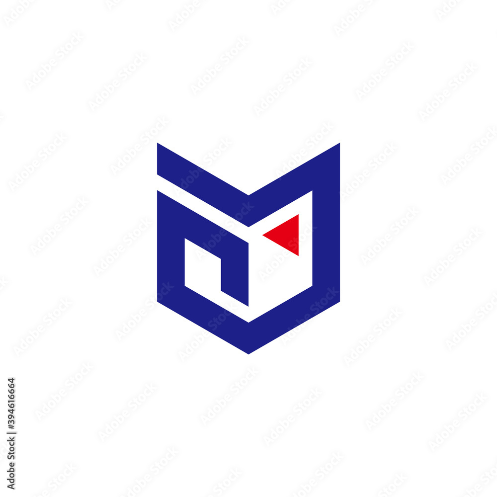 abstract letter mn triangle geometric line logo vector abstract letter mn triangle geometric line logo vector