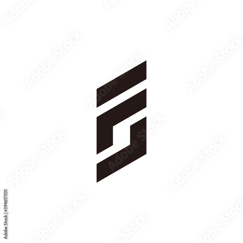 abstract letter fl simple geometric line logo vector