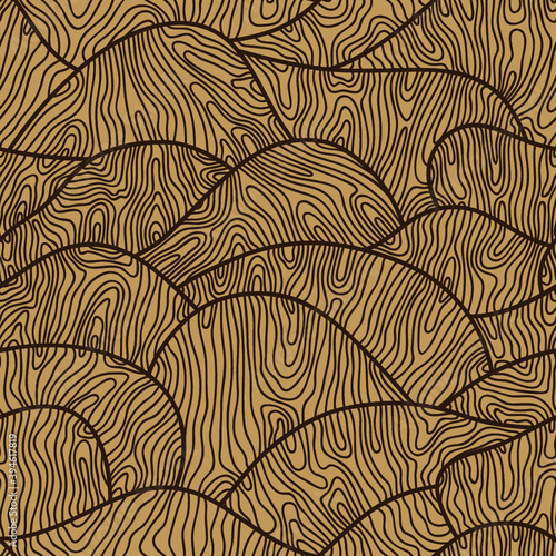 Seamless vector doodle pattern with waves