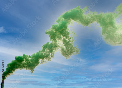 green smoke against the sky © studybos