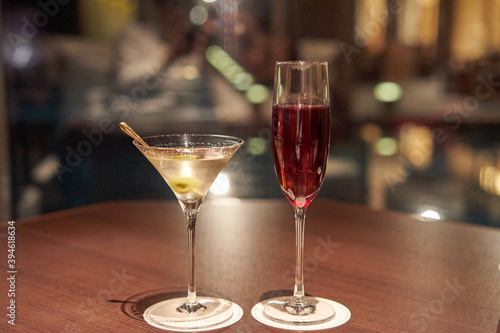 bar with martini and kir