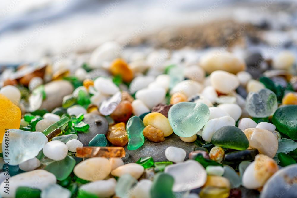 Glass and rocks moulded by the sea Glass and rocks moulded by the sea